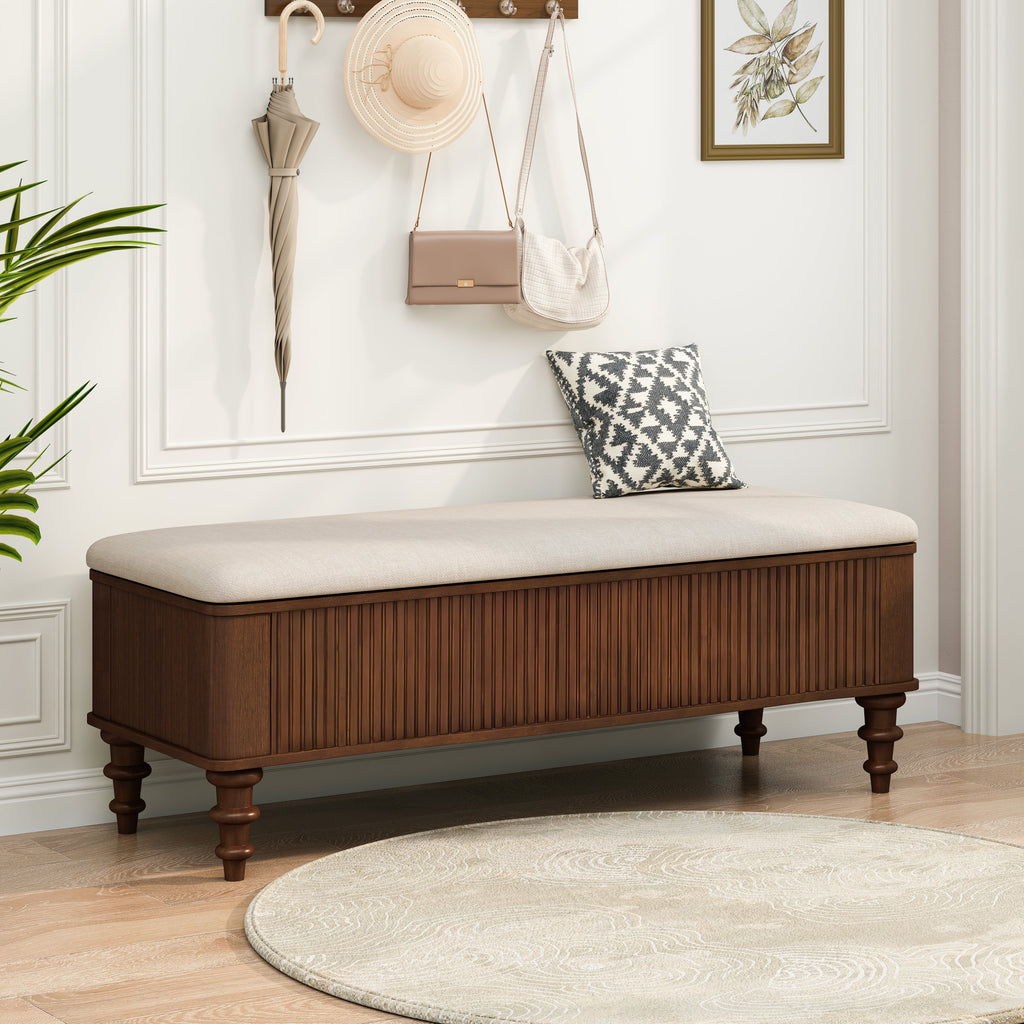 50.8-Inch Multi-Functional Storage Ottoman Bench