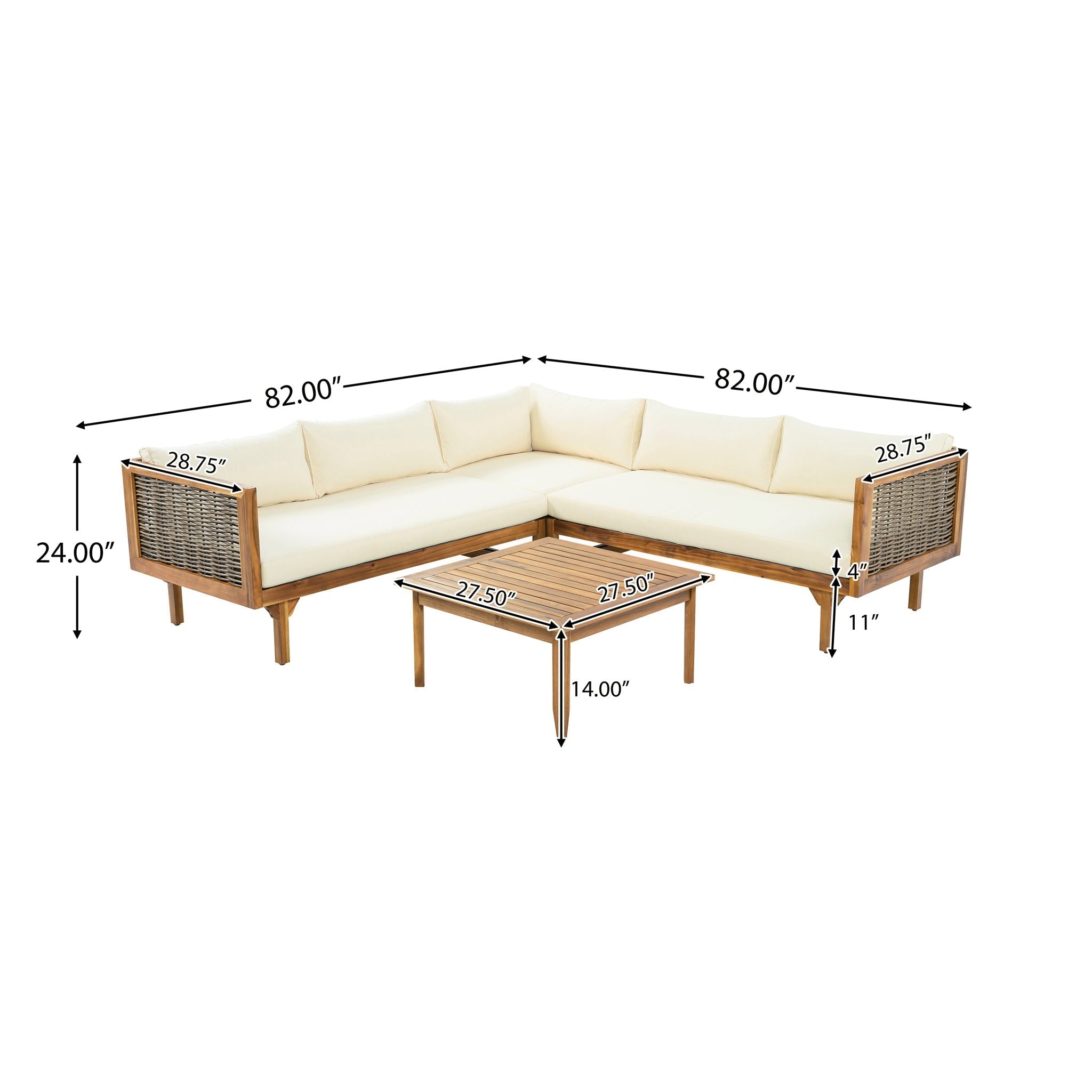 Premium Outdoor Sofa Set With Waterproof Cushions Sectional Seating Group