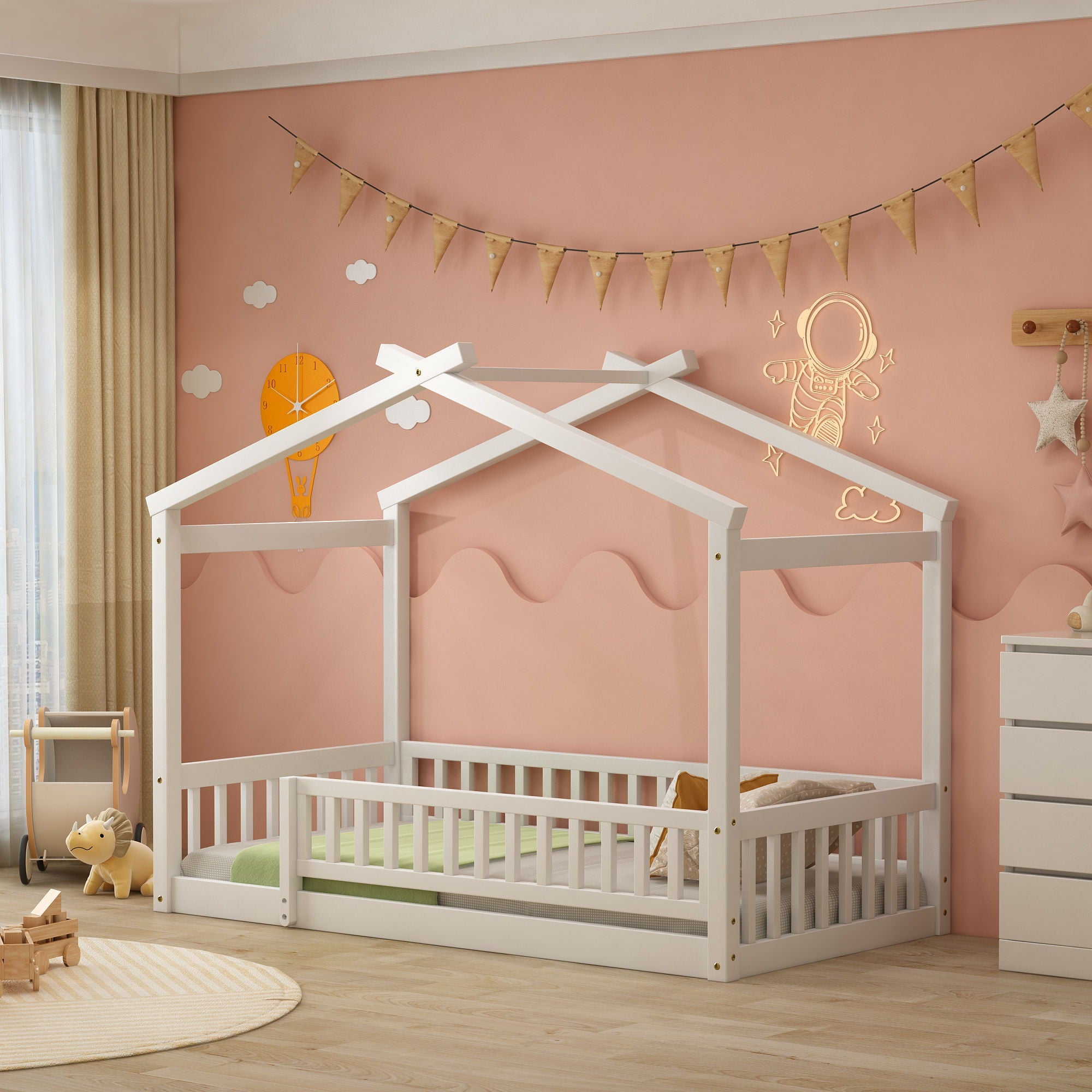 Bed House Bed Frame With Fence