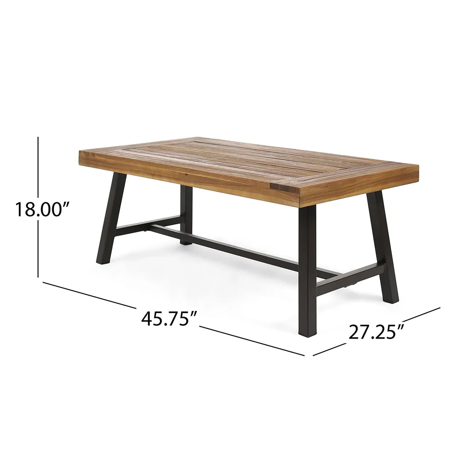 Carlisle Industrial Coffee Table With Slat Panel Design