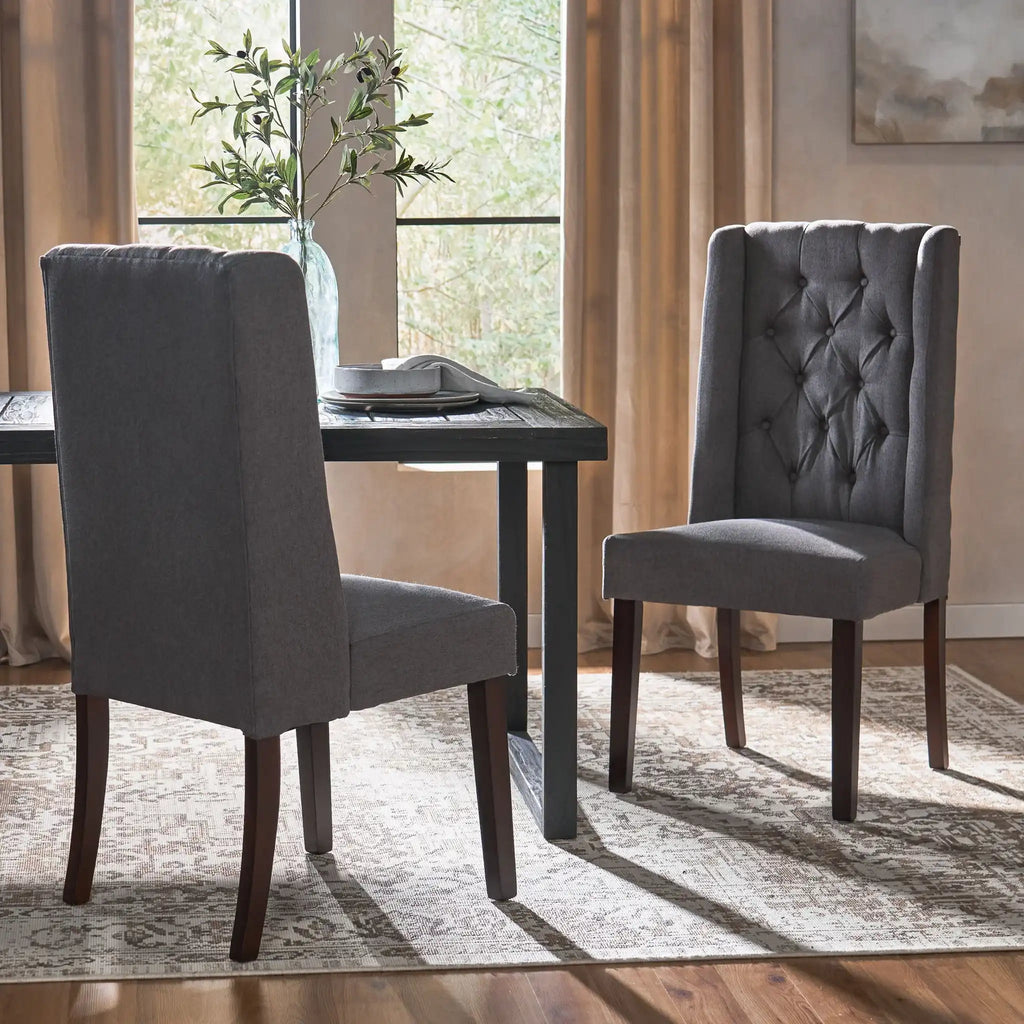 Sophisticated Tufted Dining Chair With High Back Design