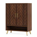 6 Tier Wooden Entryway Shoe Cabinet, Wide Storage Unit For 24 Pairs Of Shoes - Walnut