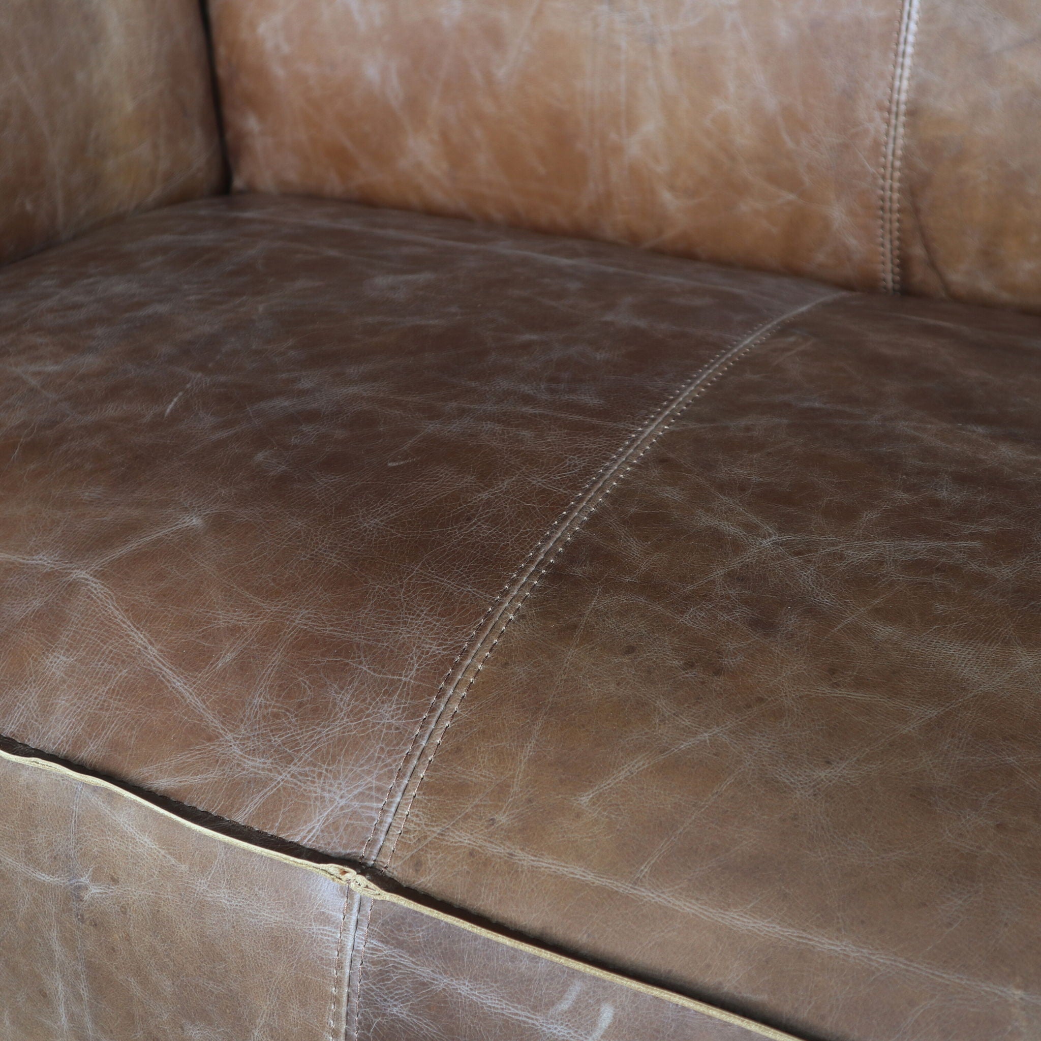 Brancaster Grain Leather Sofa - Brown