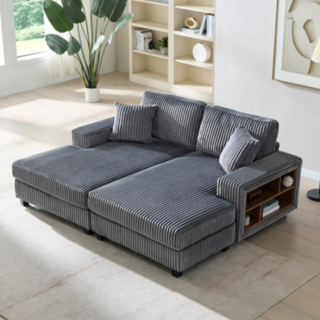 Convertible Sectional Sofa, Sleeper Oversized Living Room Lounge
