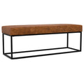 Candice - Ottoman Bench - Tan / Black