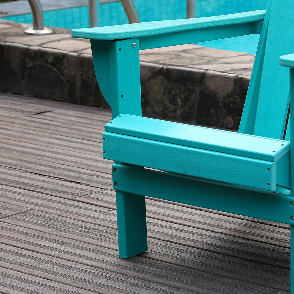 Adirondack Folding Chair with Dual Cup Holders - Lake Blue