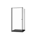 Corner Shower Enclosure with Frameless Pivot Door - Black