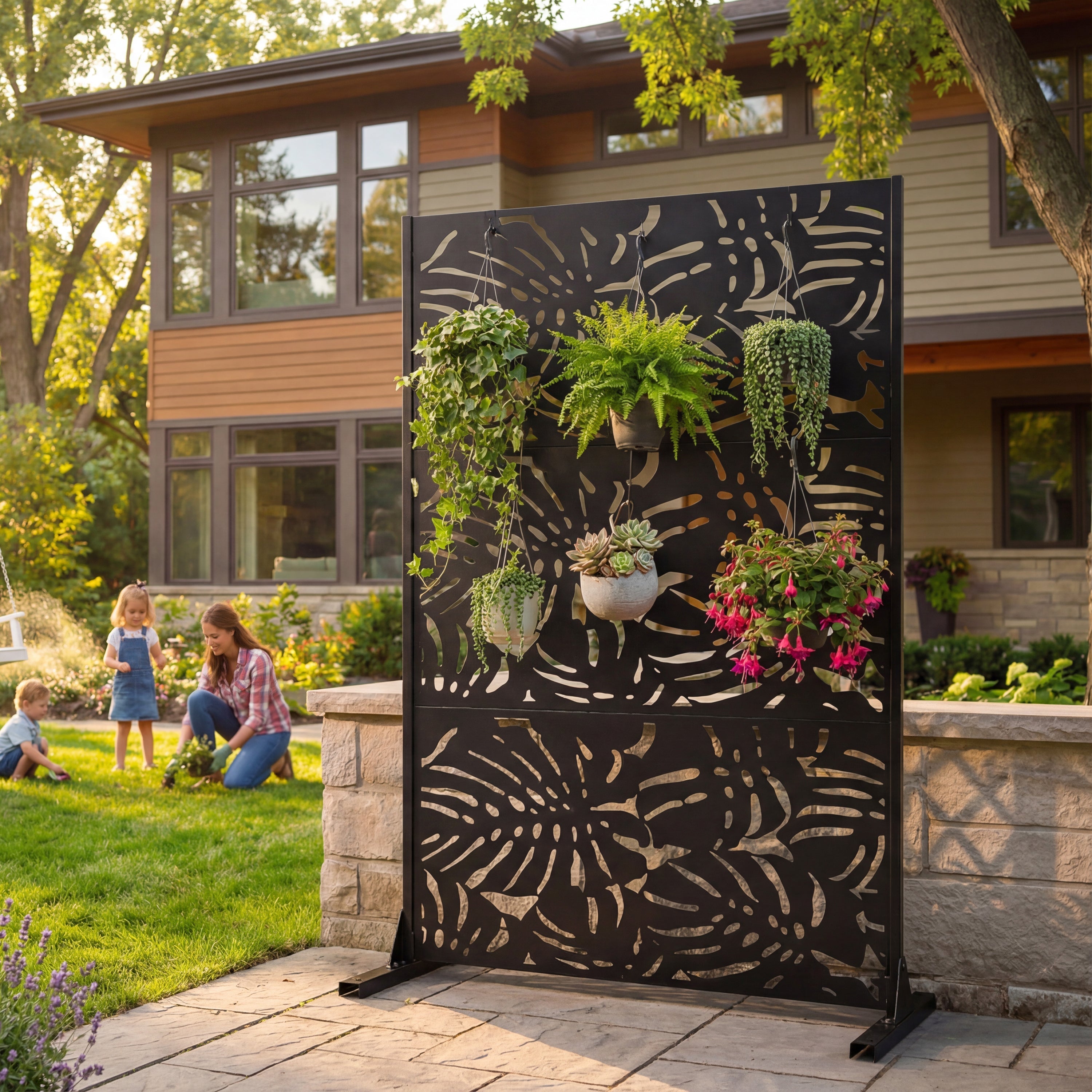 Metal Privacy Screens 3.3Ft x 6Ft Outdoor and Indoor Divider