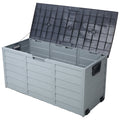 All Weather UV Pool Deck Box Storage Shed Bin with Wheels