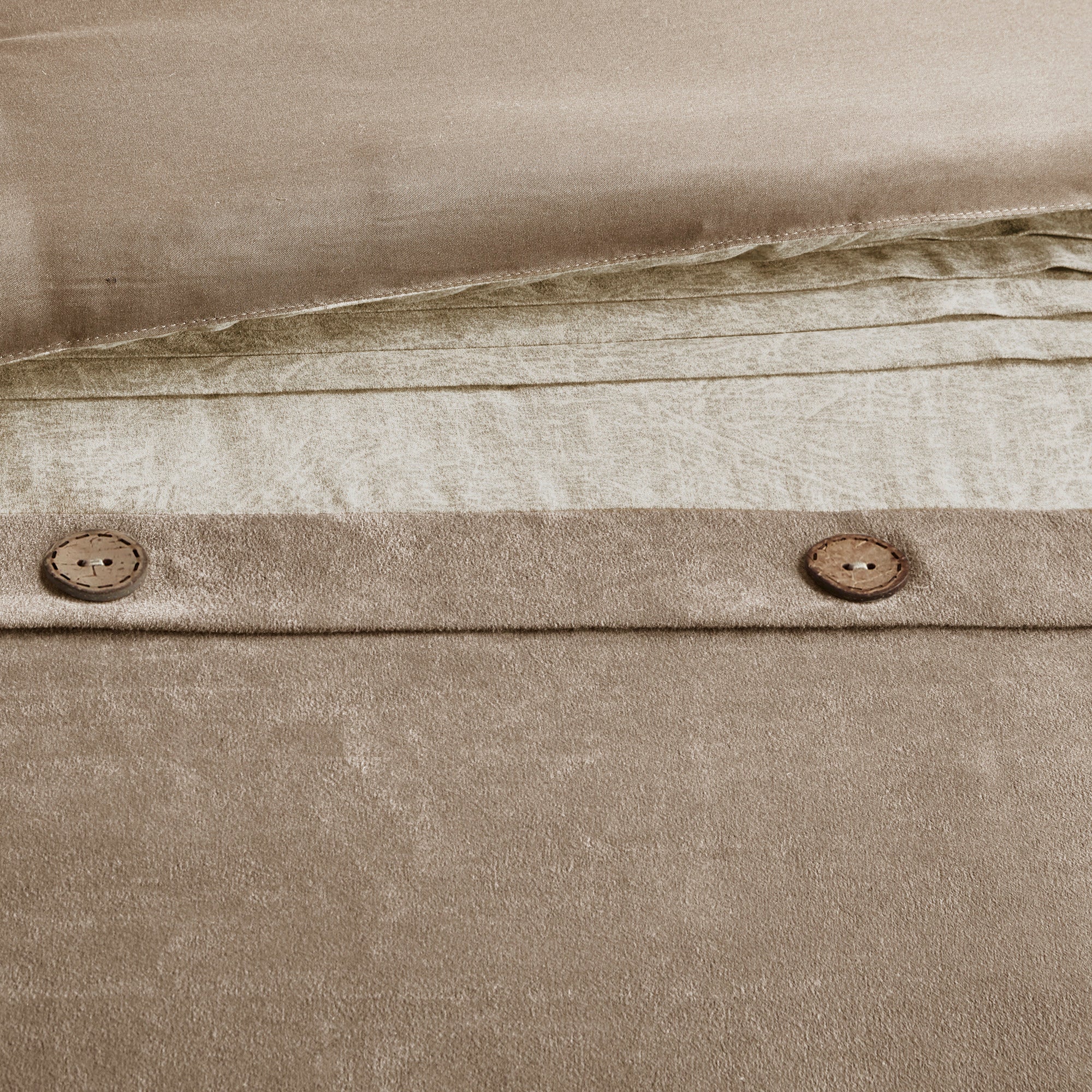 7 Piece Faux Suede Comforter Set Tan California King