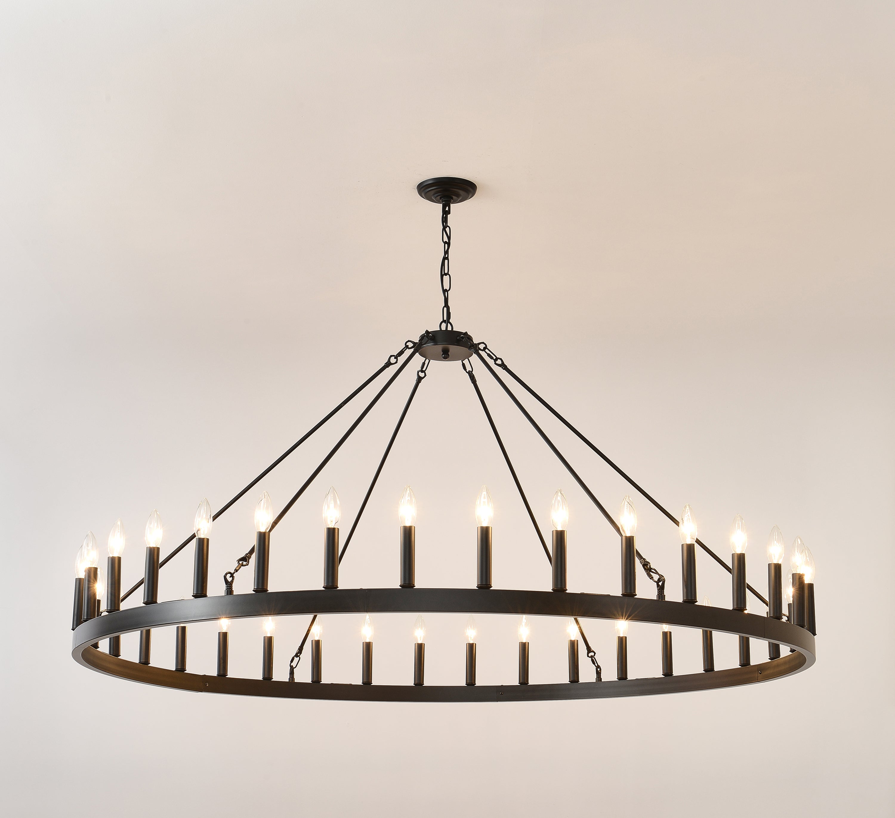 59.1 Inch 36-Light Wagon Wheel Chandelier