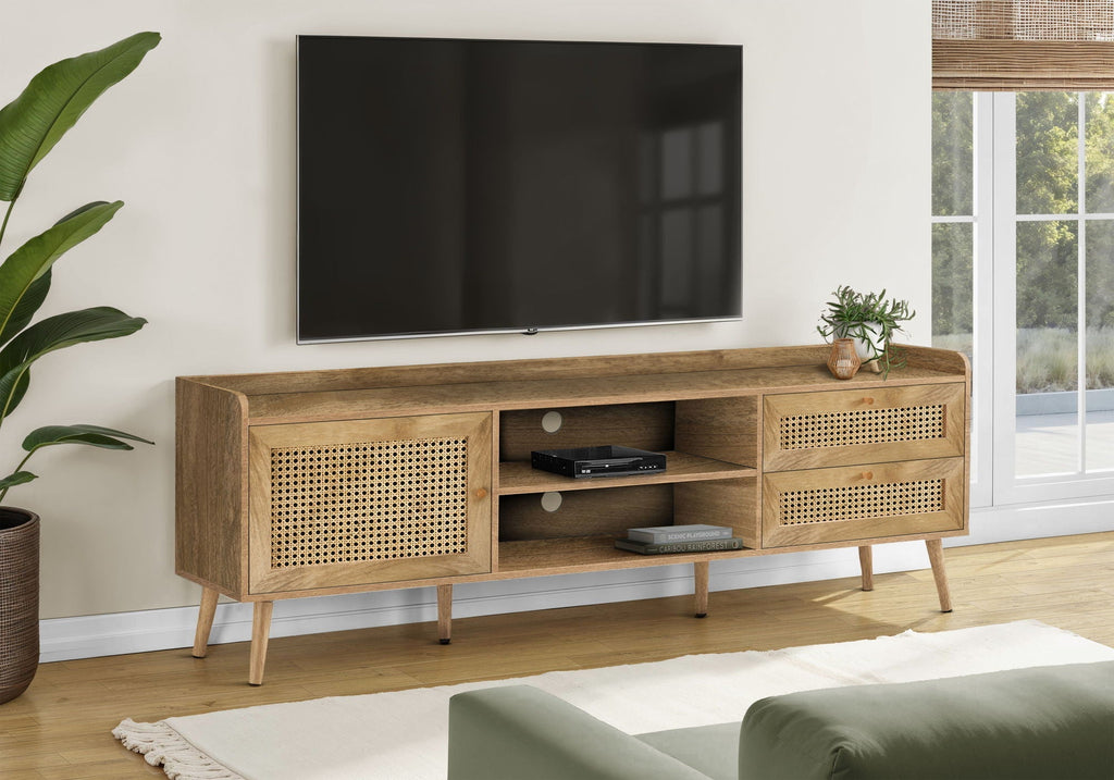 72-Inch Transitional TV Stand Console with Storage