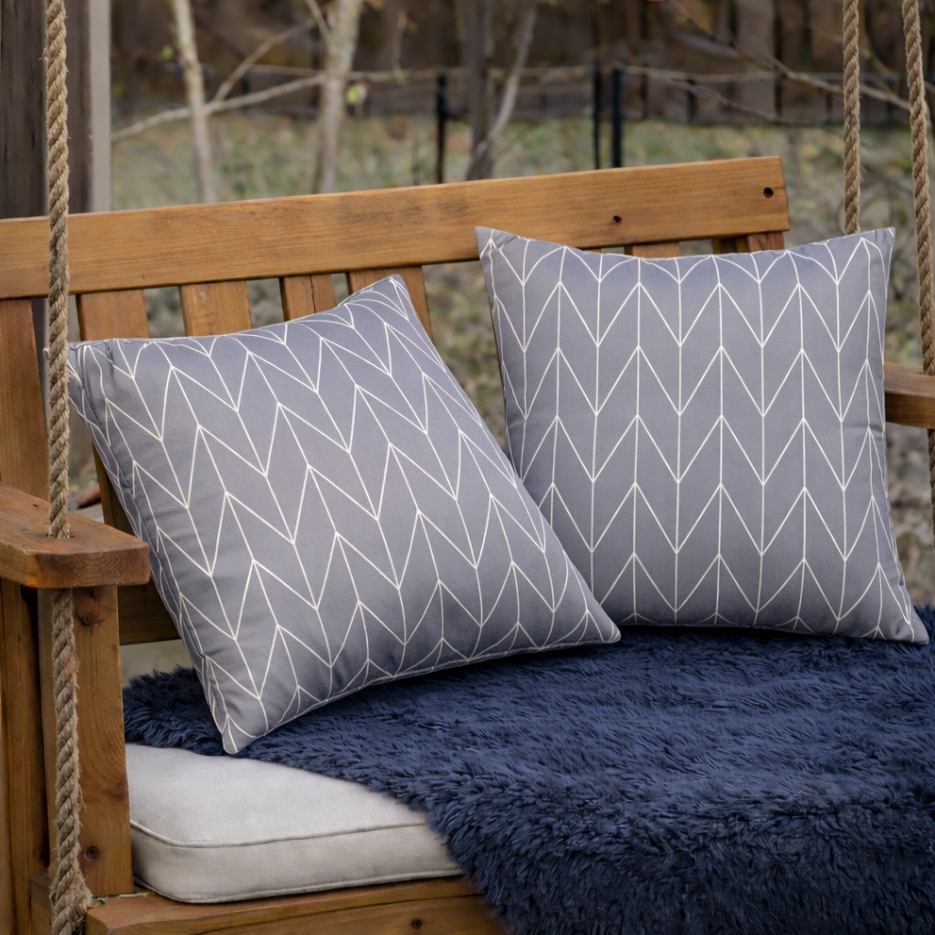 2 Pack Outdoor Throw Pillows, Waterproof & Fade-Resistant (18x18 Inch)