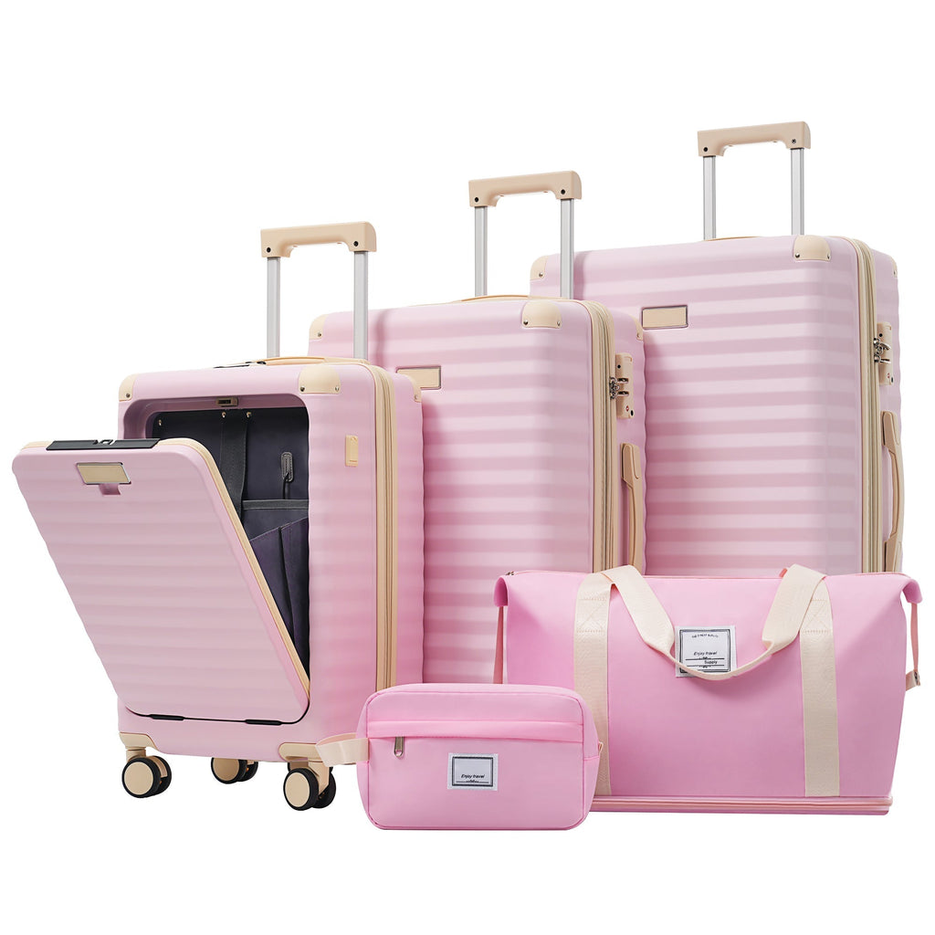 Deluxe 5-Piece Hard-Side Luggage Set with USB and TSA Locks