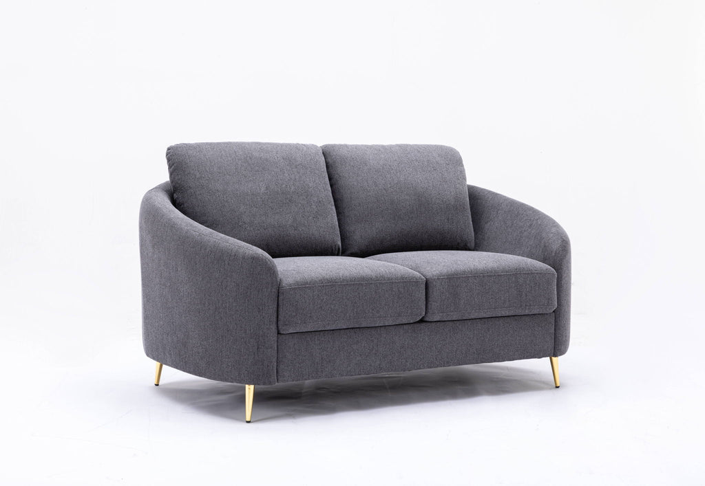 Yuina Linen Loveseat - Gray