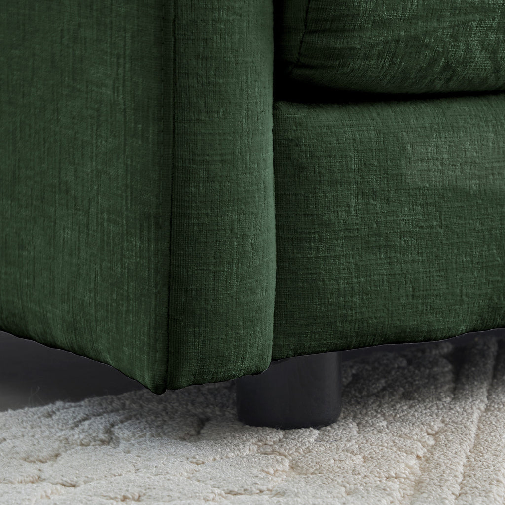 2-Piece Upholstered Sectional Sofa Set in Green Chenille