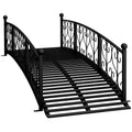 Outsunny 7' Metal Arch Garden Bridge with Safety Siderails