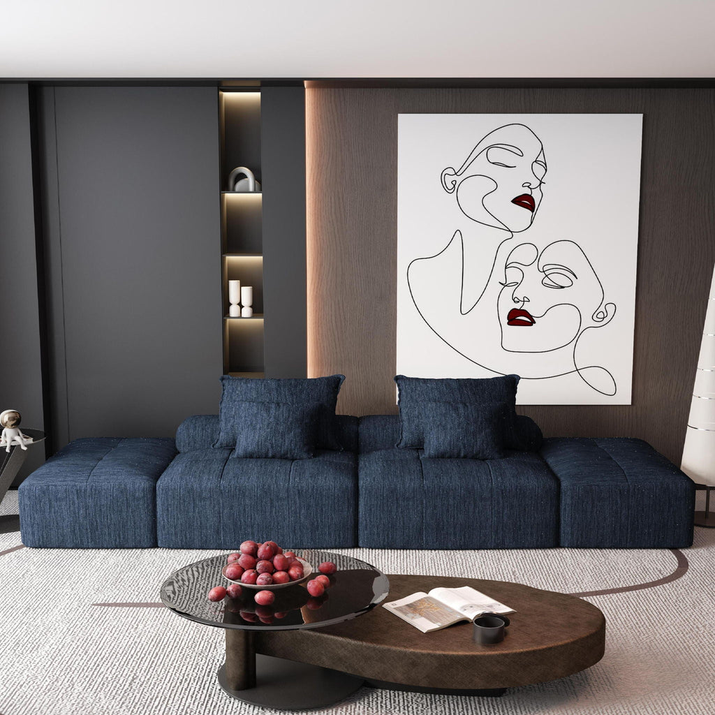 Modern Oversized DIY Combination Modular Sectional Sofa With Pillows