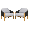 Grotta Outdoor Wood Club Chair Set of 2