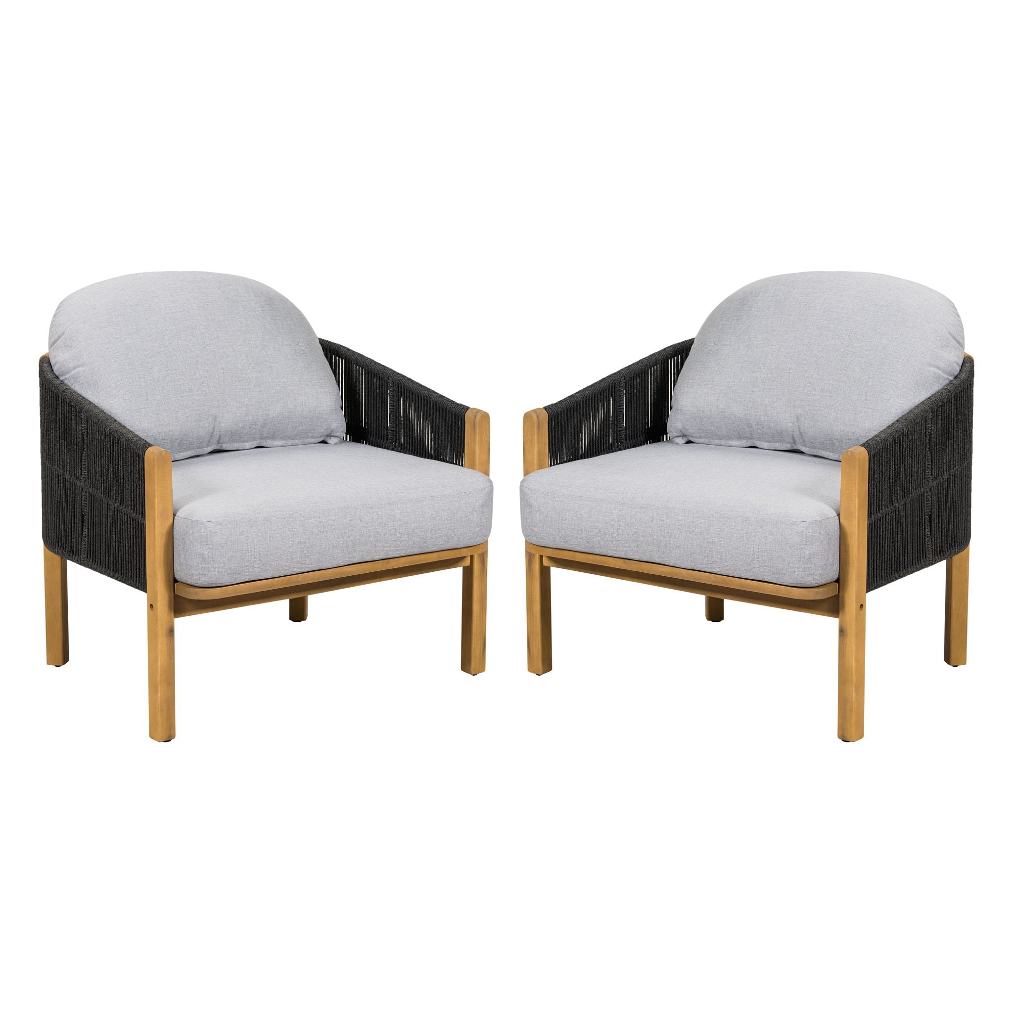 Grotta Outdoor Wood Club Chair Set of 2