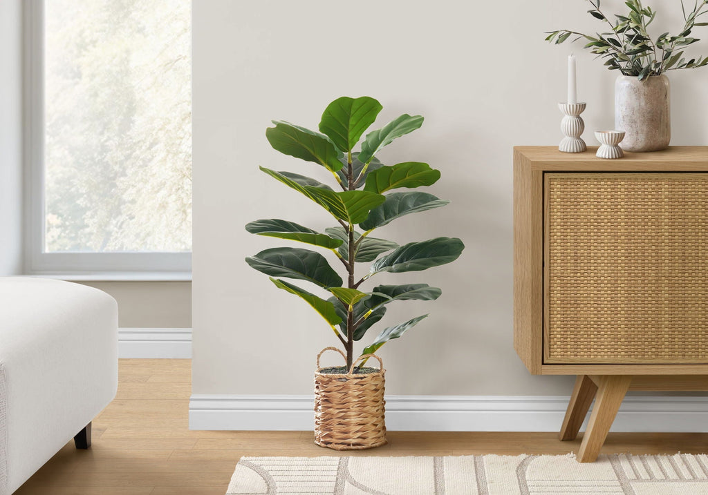 28" Tall Artificial Fiddle Tree Plant with Real Touch Leaves