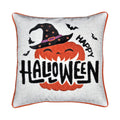 Embroidered Halloween Pumpkin Accent Pillow