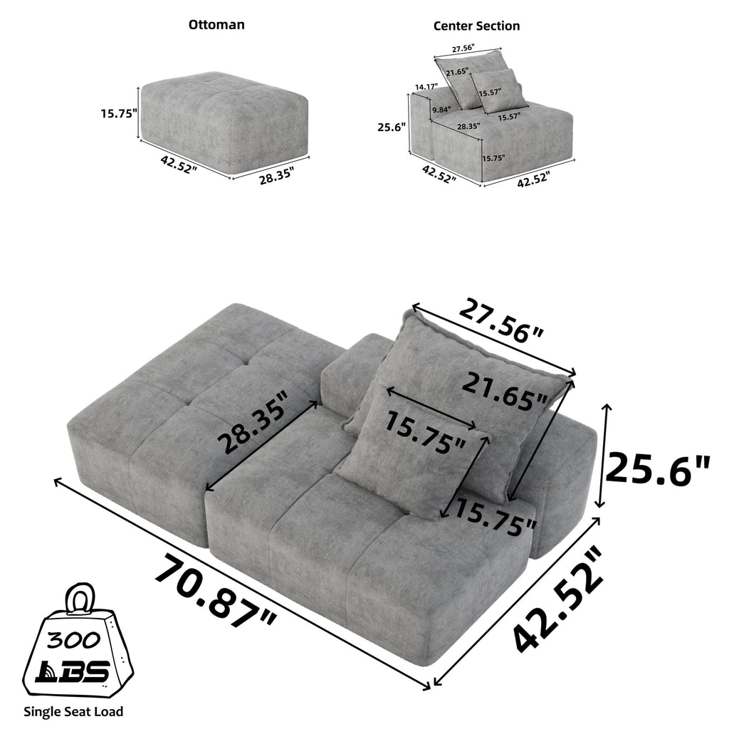 Modern Oversized Modular Sectional Sofa
