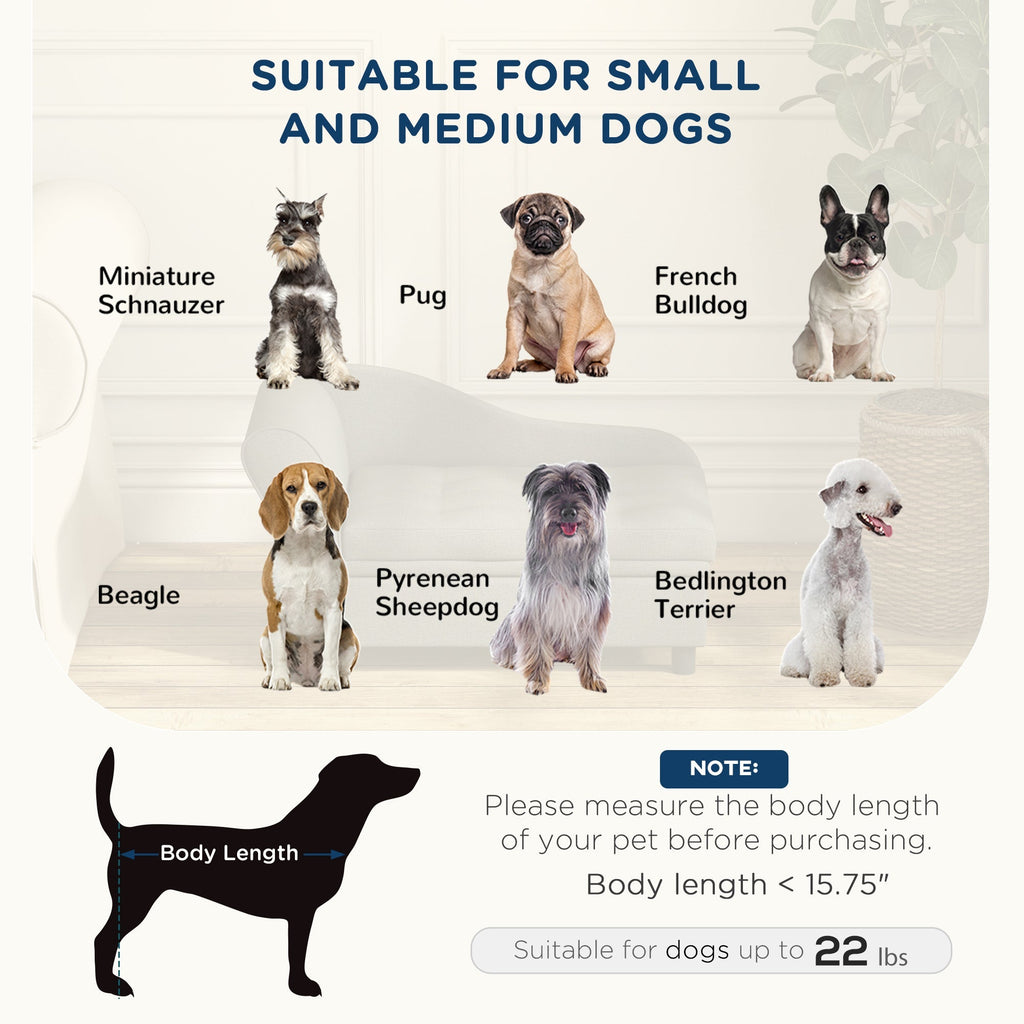 PawHut Pet Sofa Dog Couch Gray