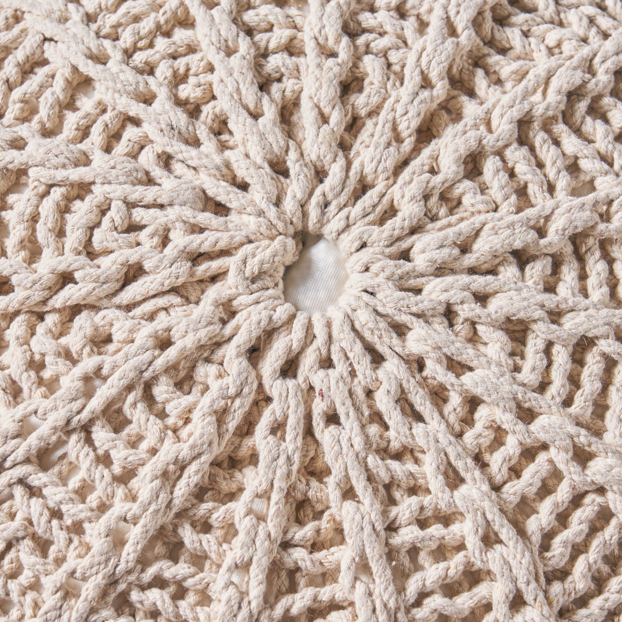 Bordeaux Knitted Round Pouf Ottoman And Floor Cushion