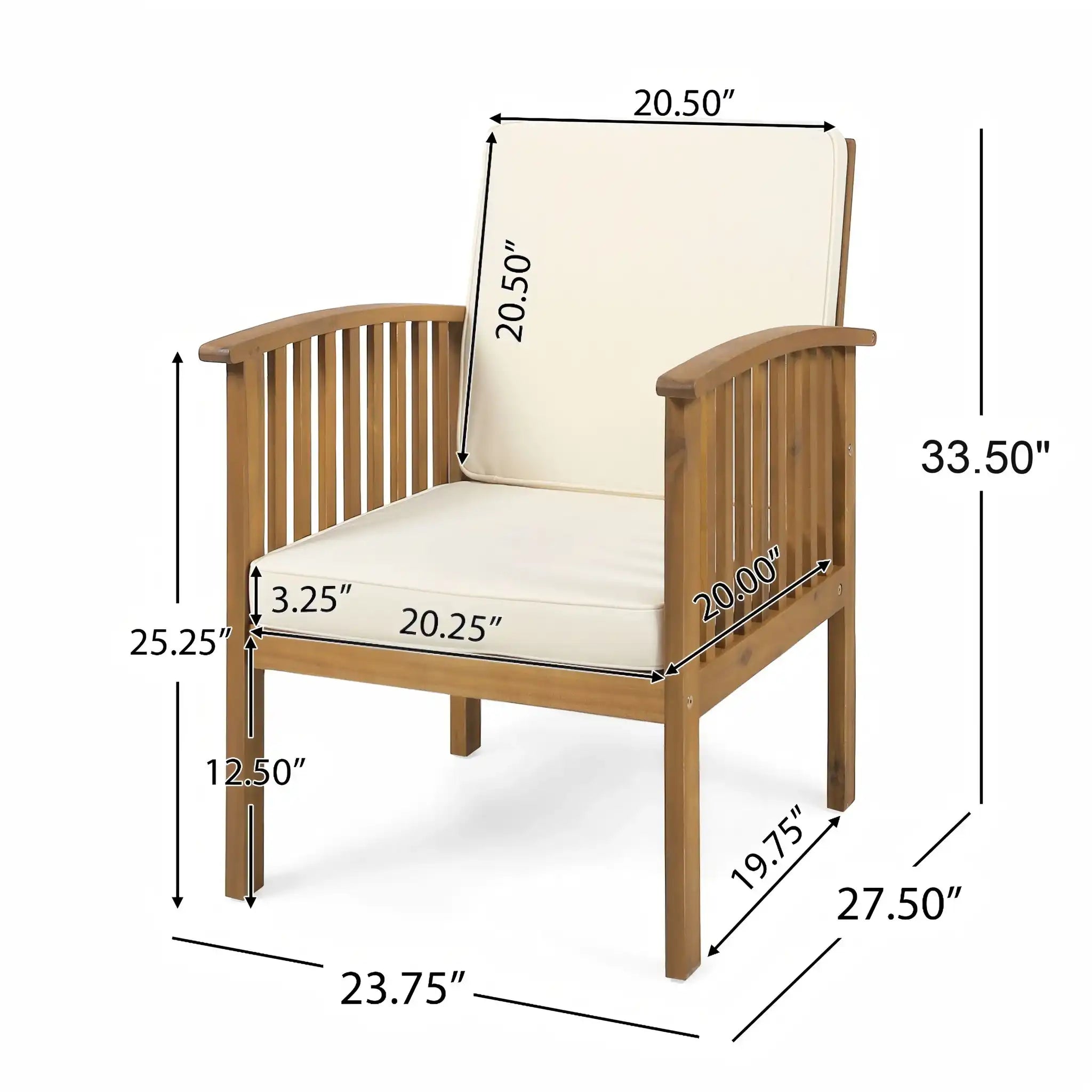 Casa Acacia Club Chair Coastal Classic Outdoor Seating