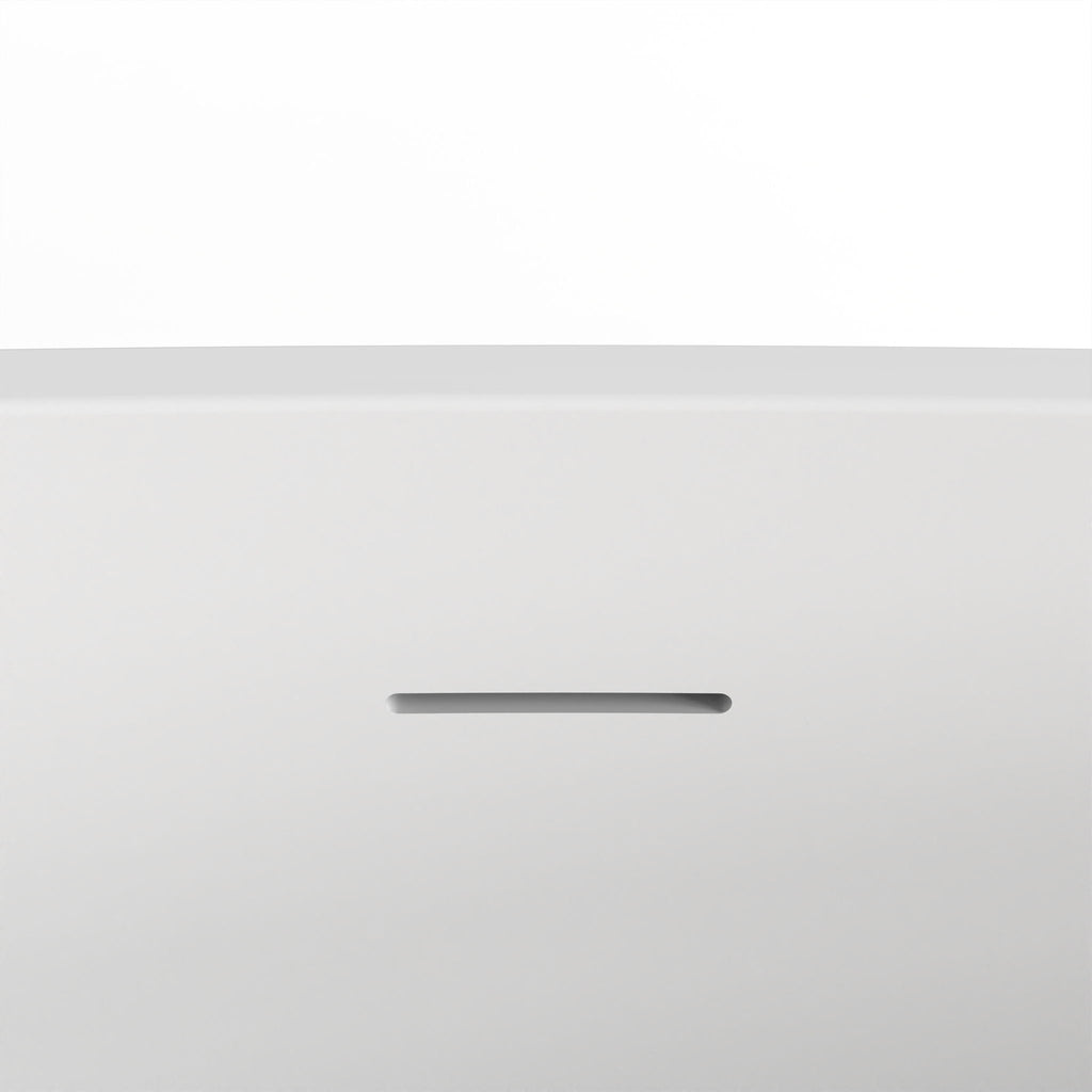 Soaking Bathtub, Freestanding, Solid Surface - Matte White