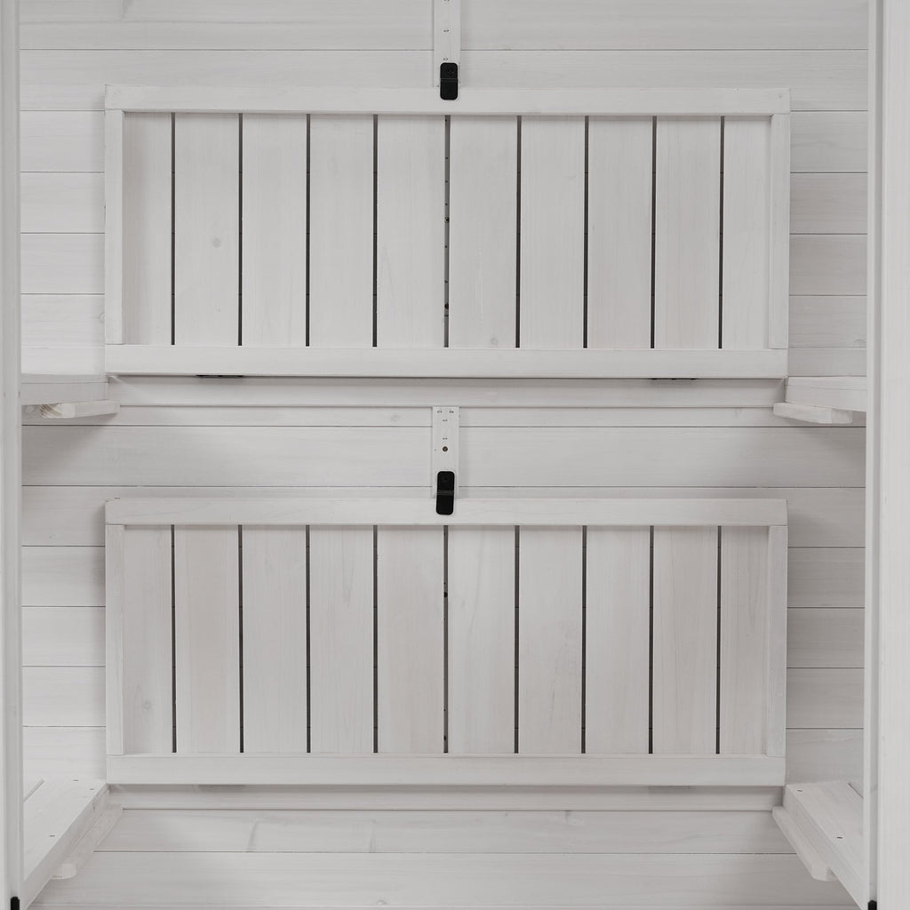 TOPMAX 78-Inch Wooden Greenhouse with Skylights and Folding Shelves