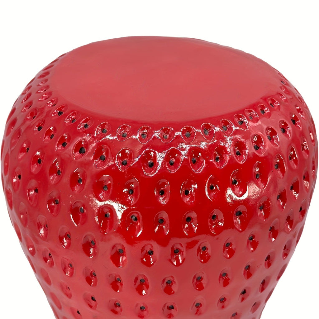 Strawberry Fruit Stool, 13.4" Oversized Resin Stool