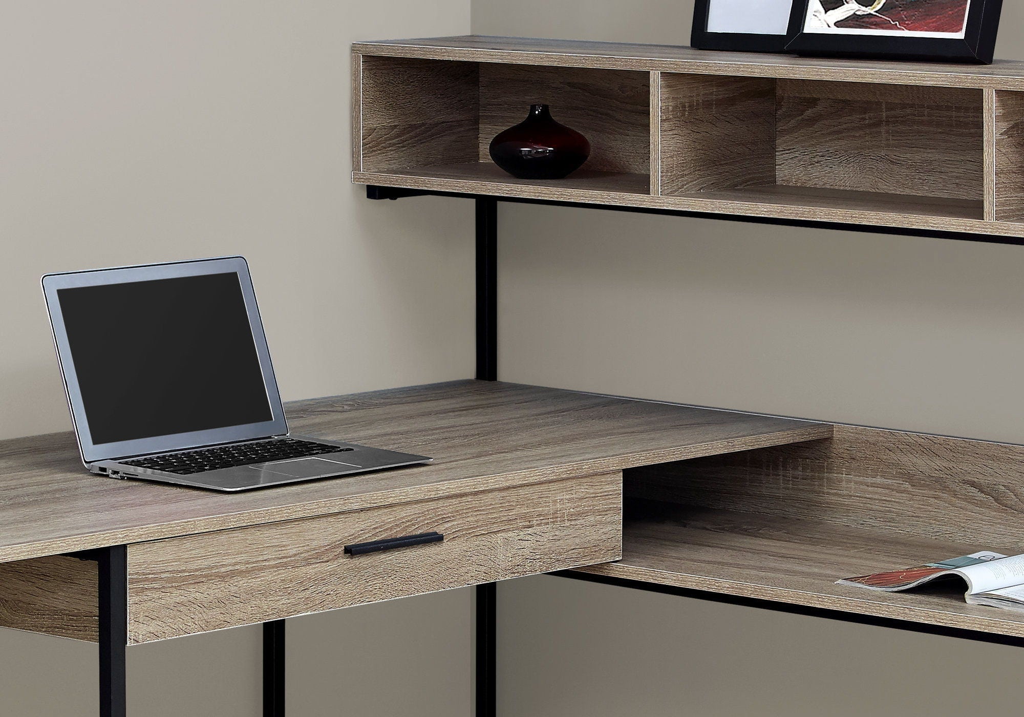 L-Shaped Corner Computer Desk with Storage Drawers