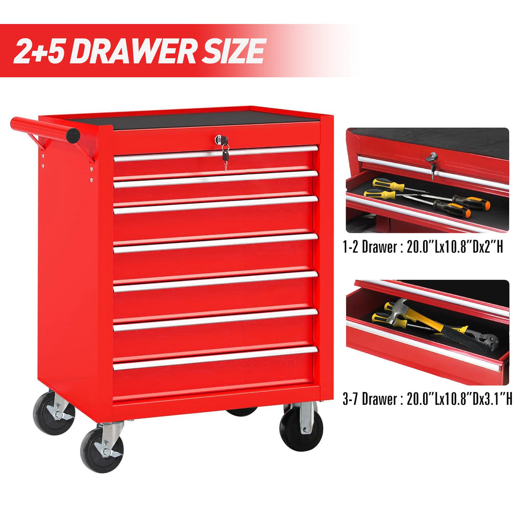 7-Drawer Rolling Tool Chest With Wheels