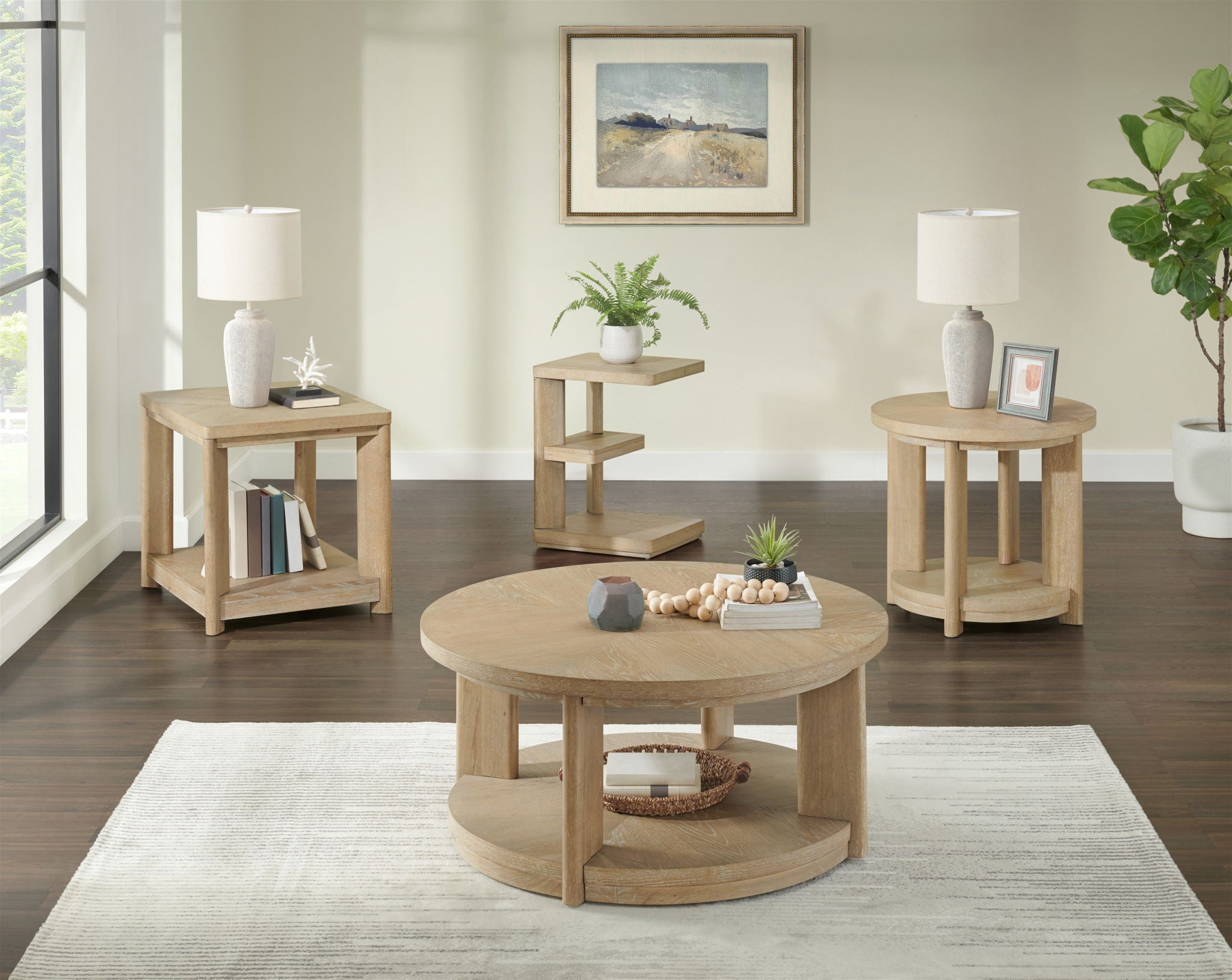 Chairside Table - Tan