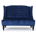 Nurturing Upholstered Loveseat With Wing Back And Diamond Tufting