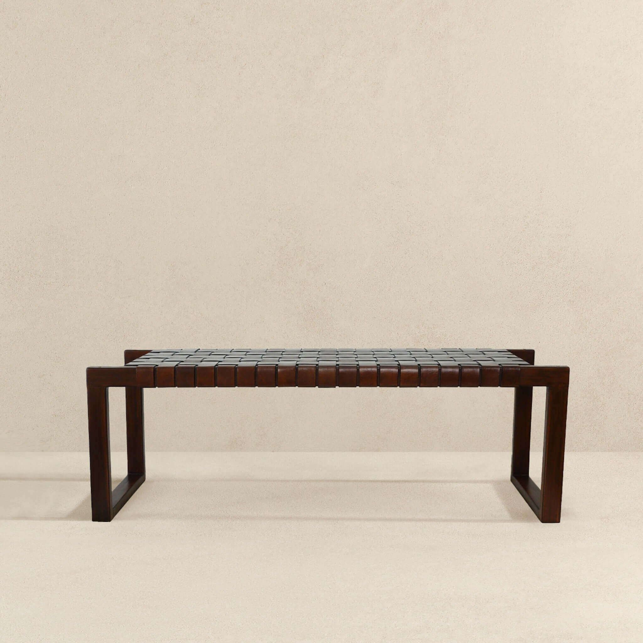 Christina - Bench - Cognac / Dark Brown / Tan