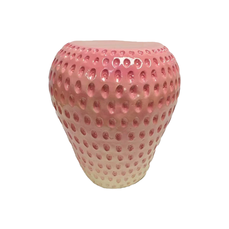 Strawberry Fruit Stool, 13.4" Oversized Resin Stool and Side Table