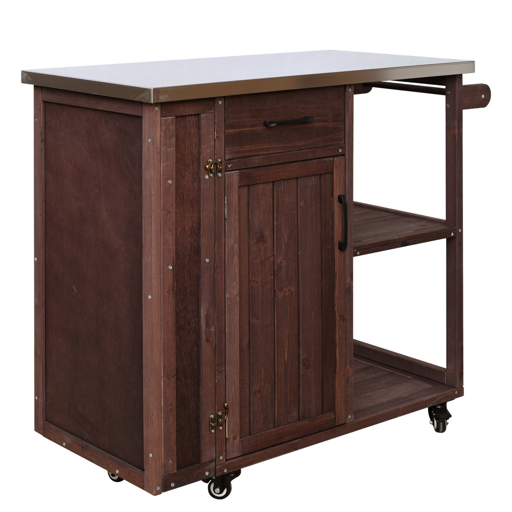 Outdoor Kitchen Island Fir Wood Prep Station