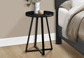 Accent Table Side Round Marble Look Contemporary & Modern - Black