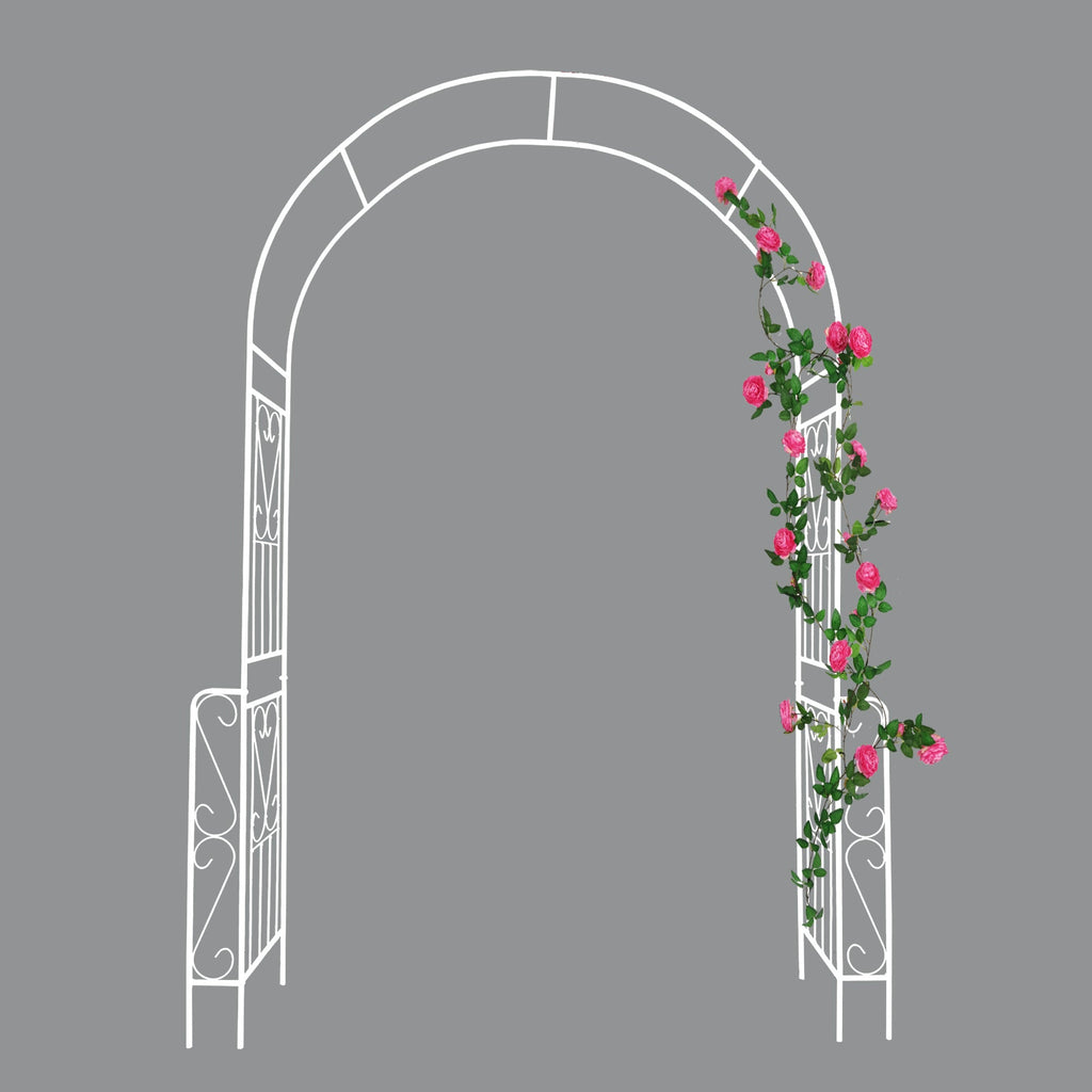 Metal Garden Arch W55'' x H94.5'' - Cream White Outdoor Arbor