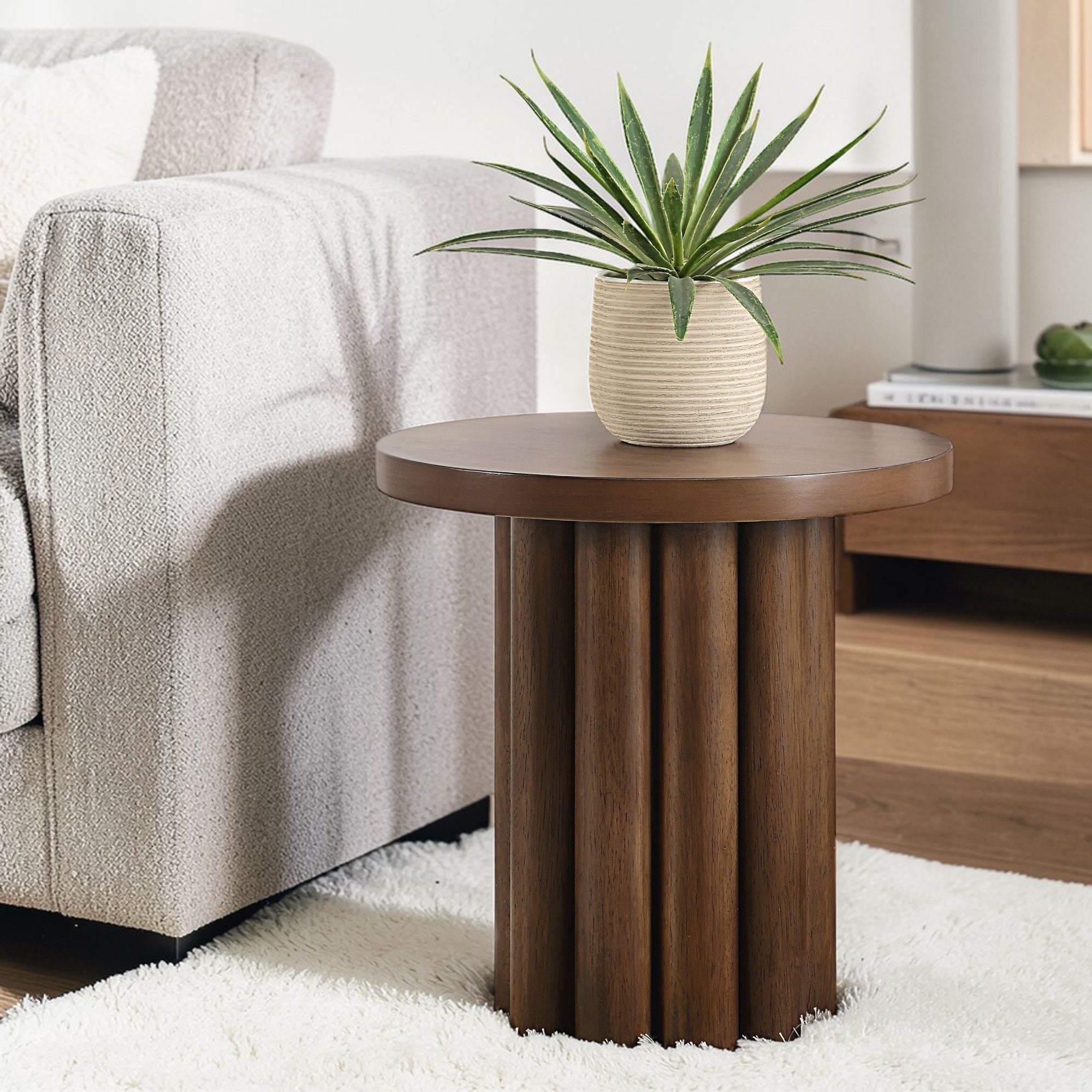Loanna Wooden Color End Table - Brown