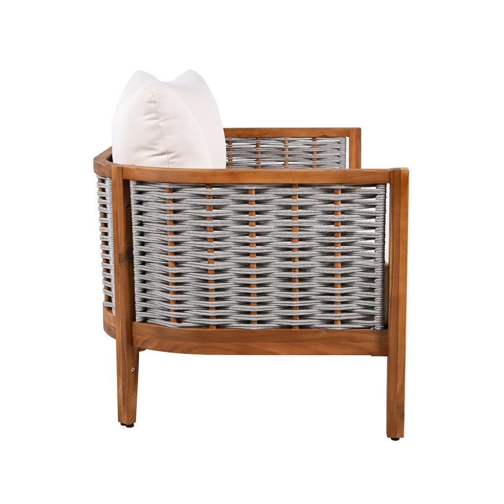 Outdoor Unique Tub Design 4-Seat Sofa Set with Woven Rope