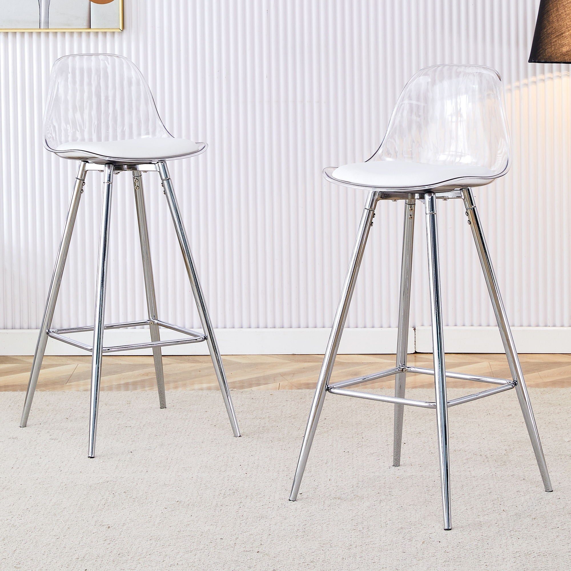 Stylish Upholstered Bar Chairs with Metal Legs