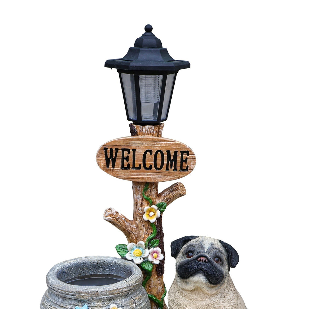 Sitting Pug Dog Planter Statue