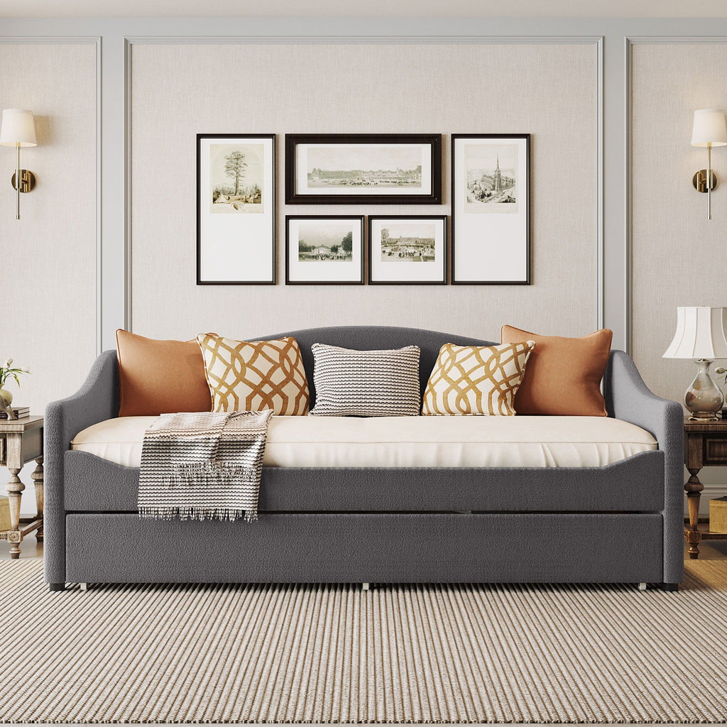 Design Upholstered Daybed With Light and Trundle