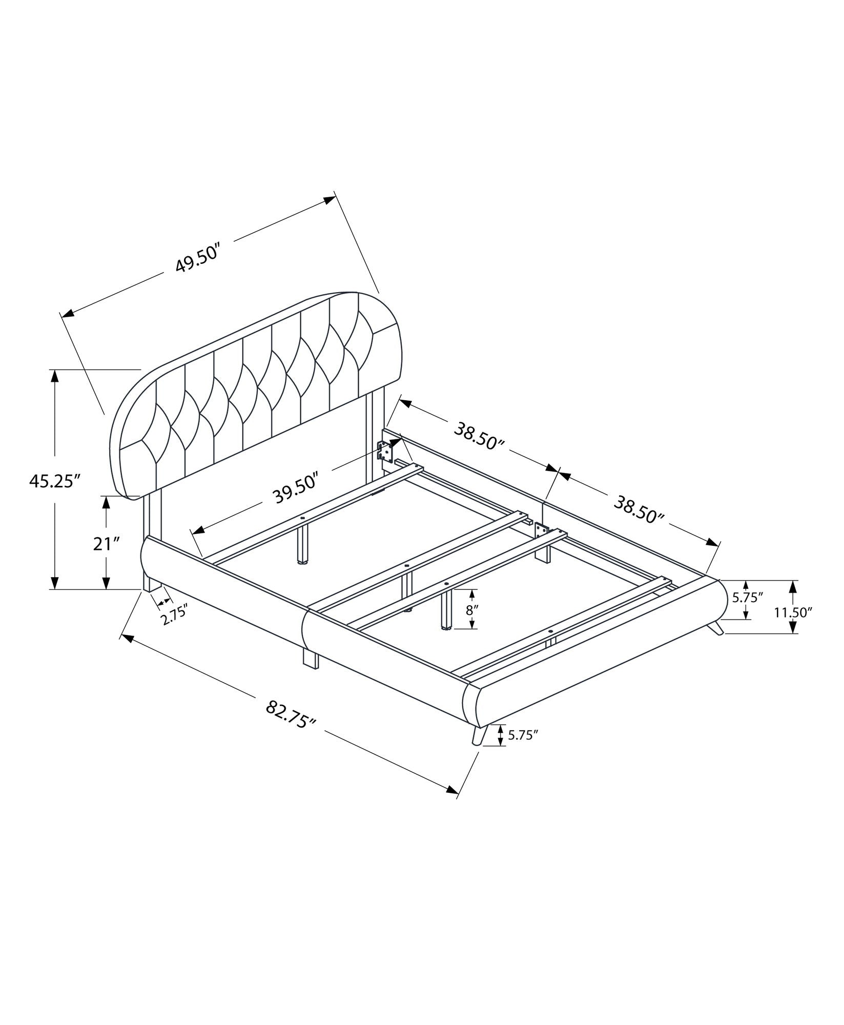 Bed Upholstered Look