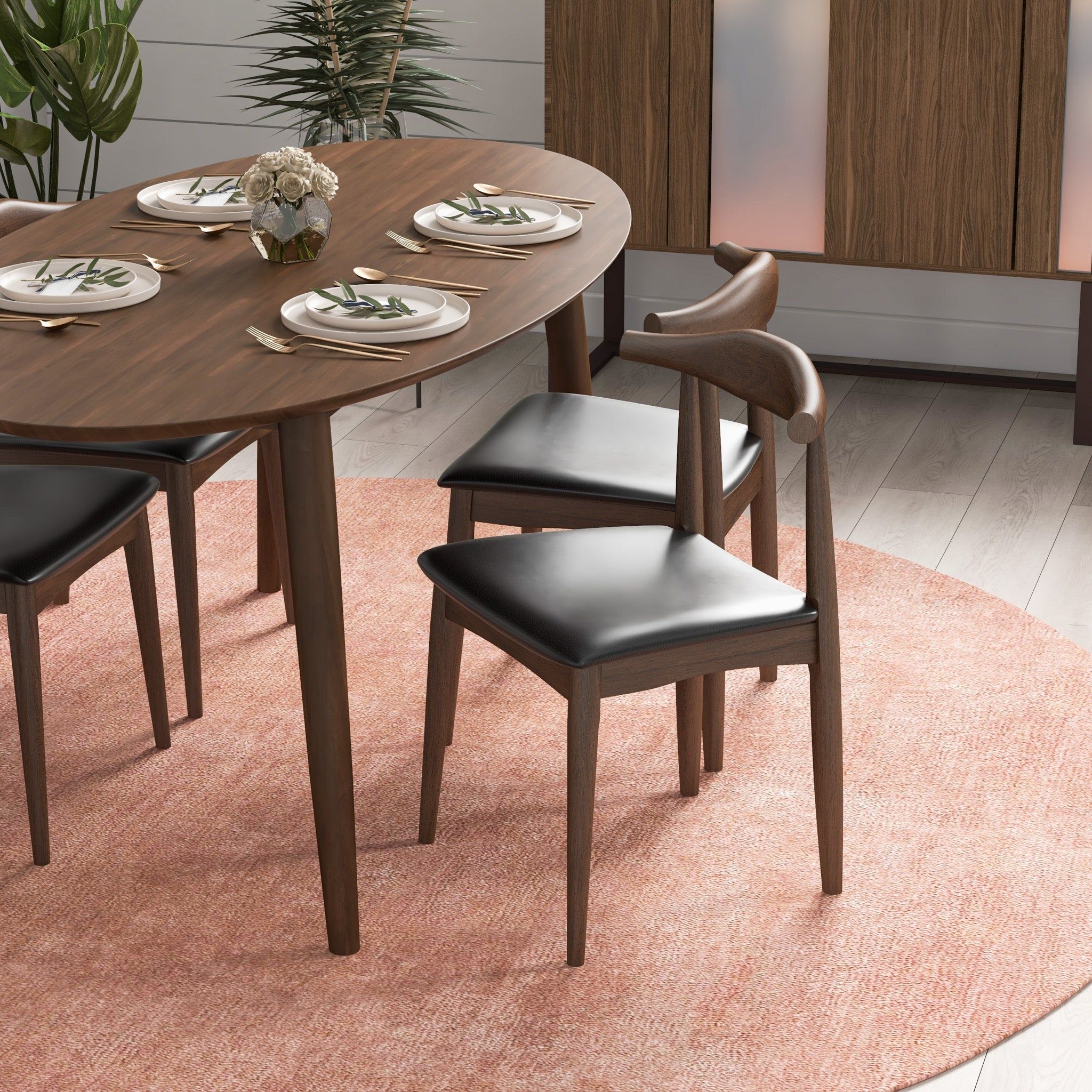 Destiny - Dining Chairs (Set of 2) - Black / Dark Brown