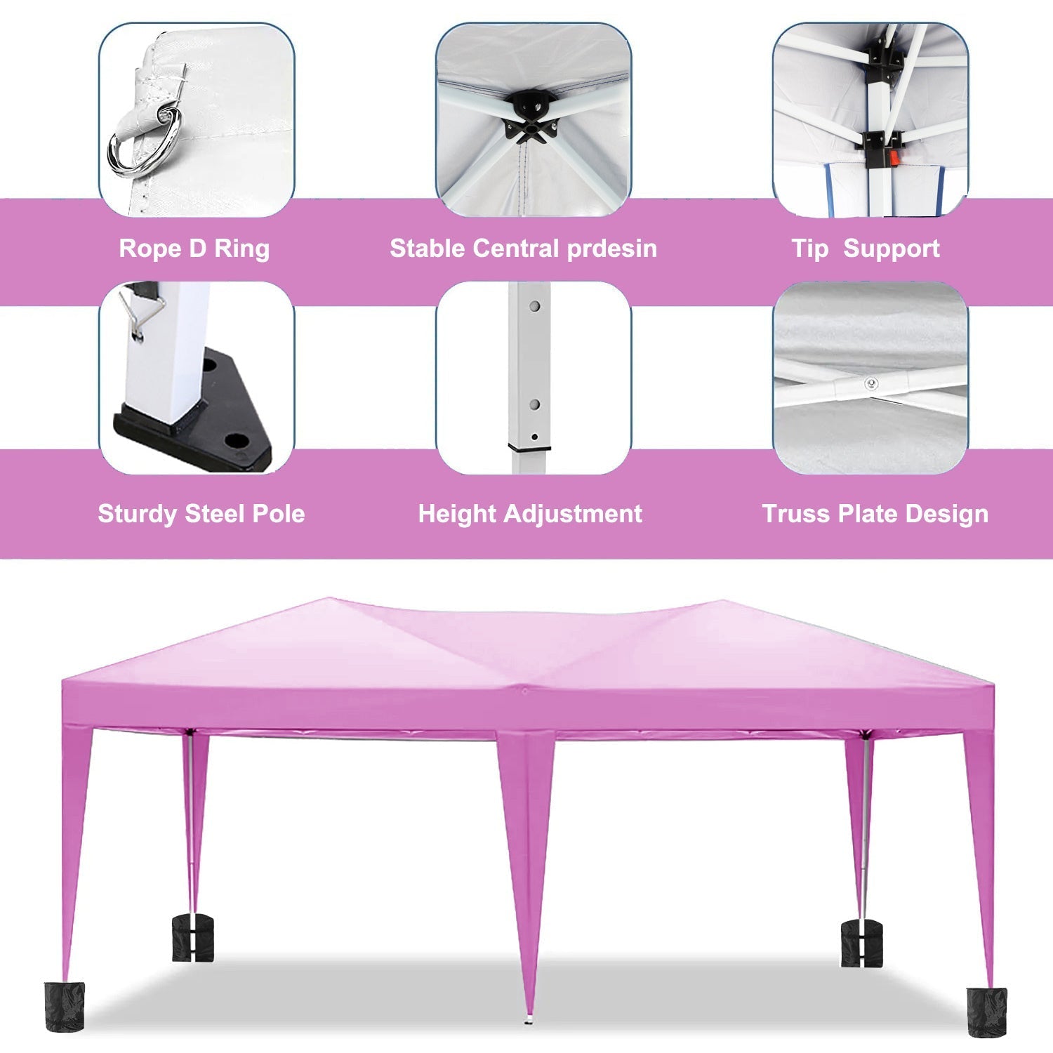10'x20' Folding Canopy with Removable Sidewalls Outdoor Shelter